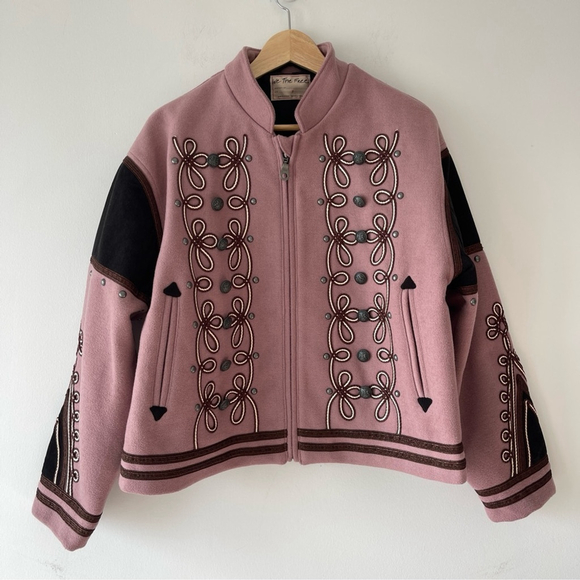 Free People We the Free Boy Band Bomber Jacket SMall - Picture 2 of 16